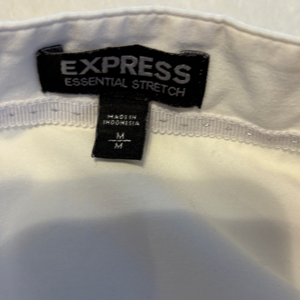 Express White Ruffled Blouse - stretch - Picture 6 of 7